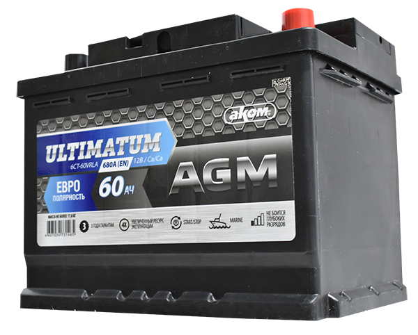 Akumulator Ultimatum 60 AH D+ AGM START-STOP